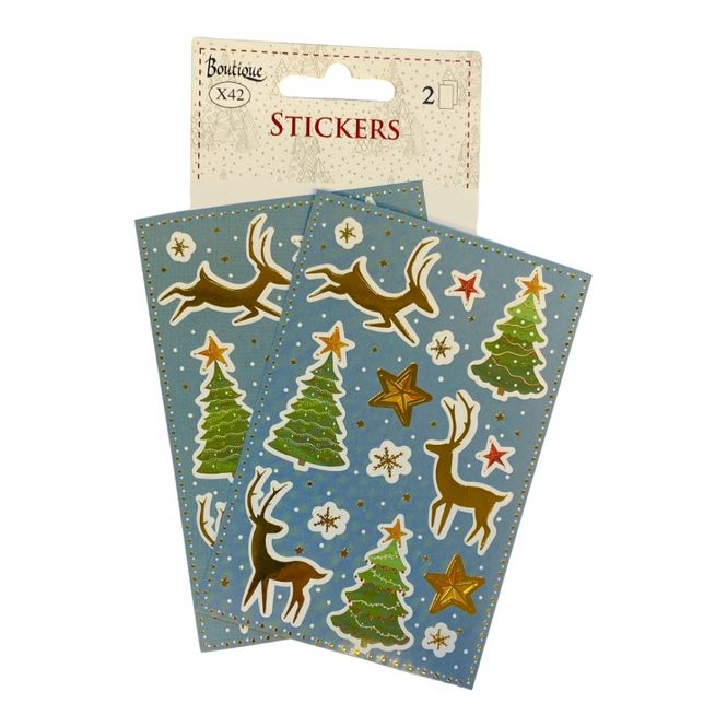 Hovedbilde Julestickers Reinsdyr og juletre