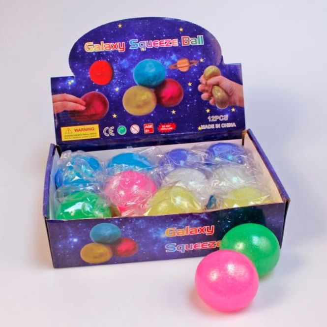 Hovedbilde Fidget skviseball glitter 7cm Stressball med gel