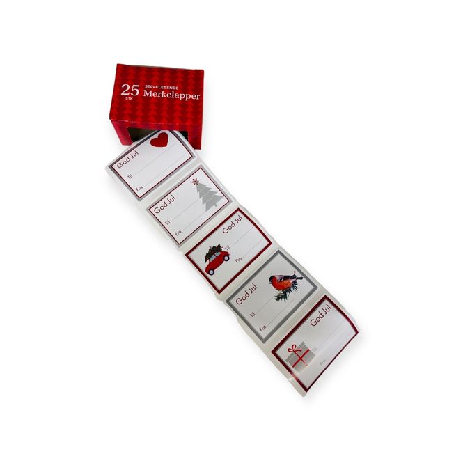 Hovedbilde Julemerkelapper selvklebende 25 pk.