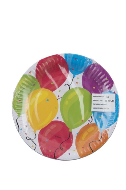 Hovedbilde Party Casa | Ballong Papptallerkener Ø18cm 6stk