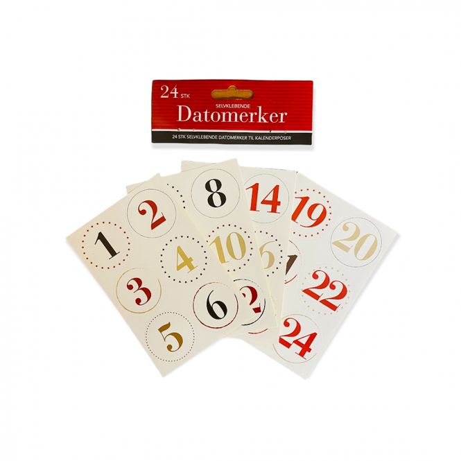 Hovedbilde Kalenderpose-merkelapper 1-24