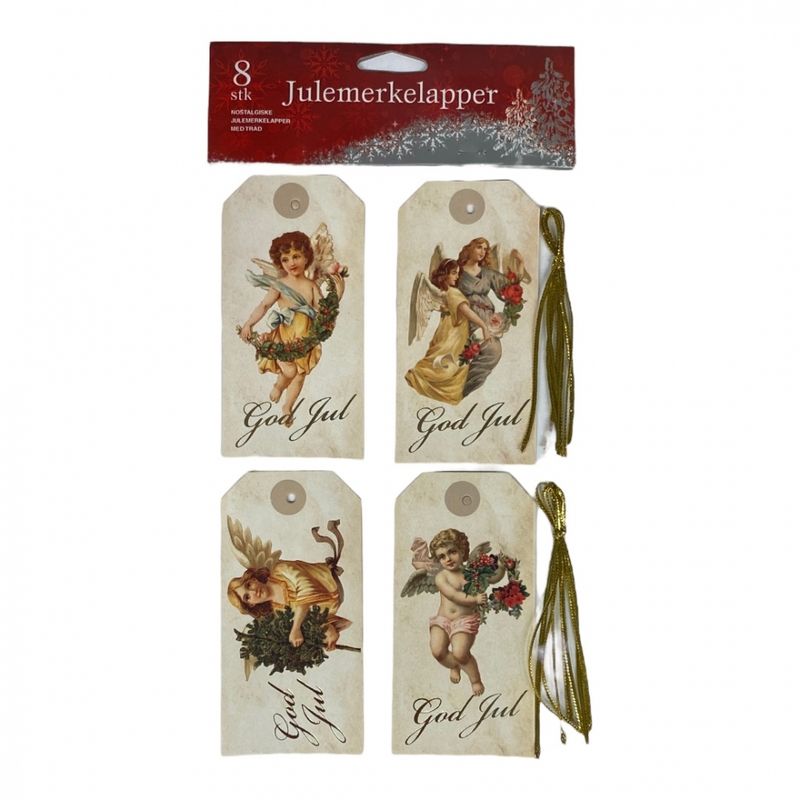 Julemerkelapper 8 pk Nostalgiske
