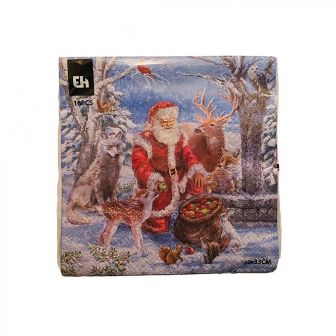 Hovedbilde Servietter 16 pk. Nisse og dyr