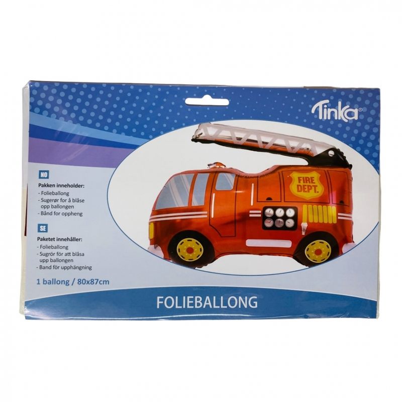 Folieballong Brannbil 87x80 cm