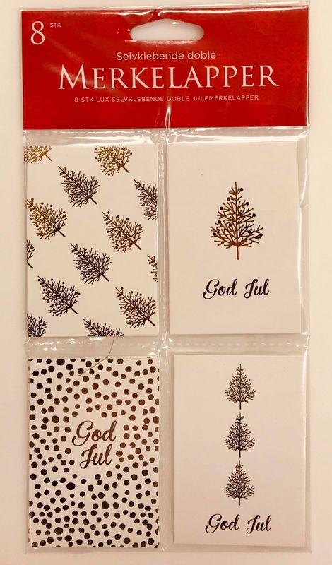 Julemerkelapper 8pk (doble selvklebende)