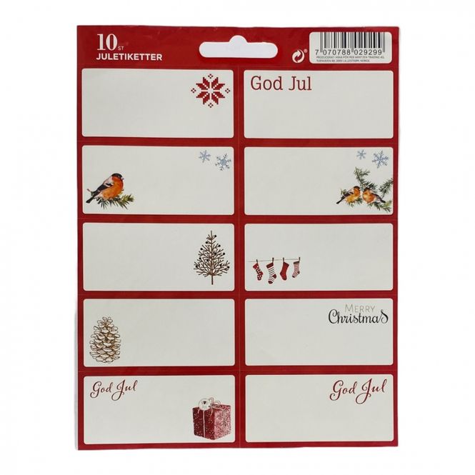 Hovedbilde Julemerkelapper 10 pk.