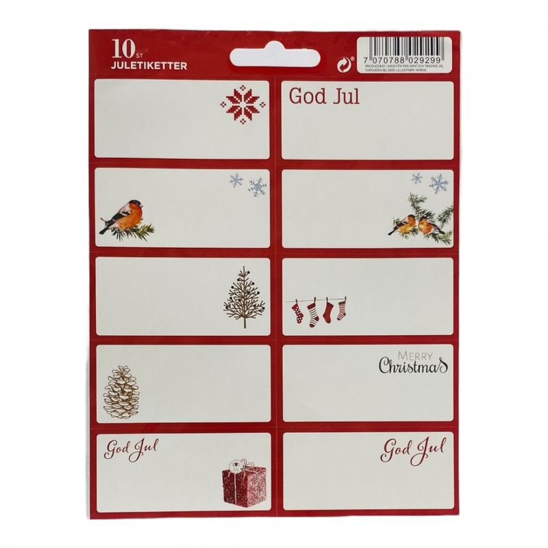 Julemerkelapper 10 pk.