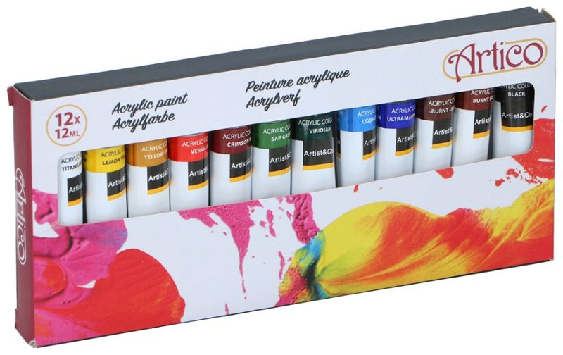 Akrylmaling-sett 12ml | 12pk | Artico 