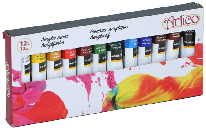 Hovedbilde Akrylmaling-sett 12ml | 12pk | Artico 