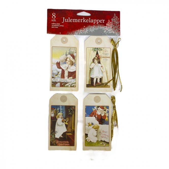 Hovedbilde Julemerkelapper 8 pk Nostalgiske