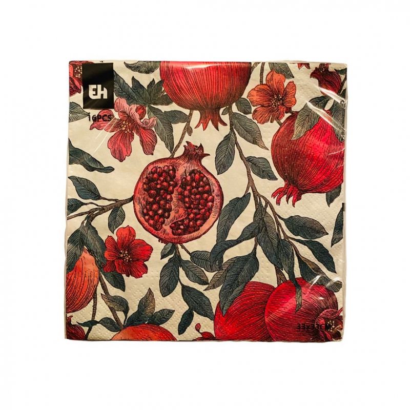 Servietter 16 pk. Blomster og granateple
