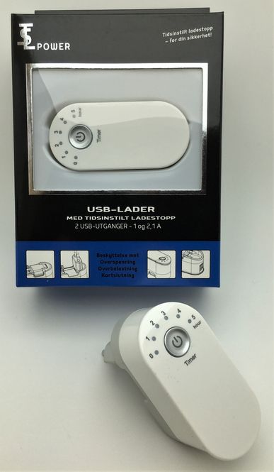 Hovedbilde USB-Ladeadapter med timer Superpris!