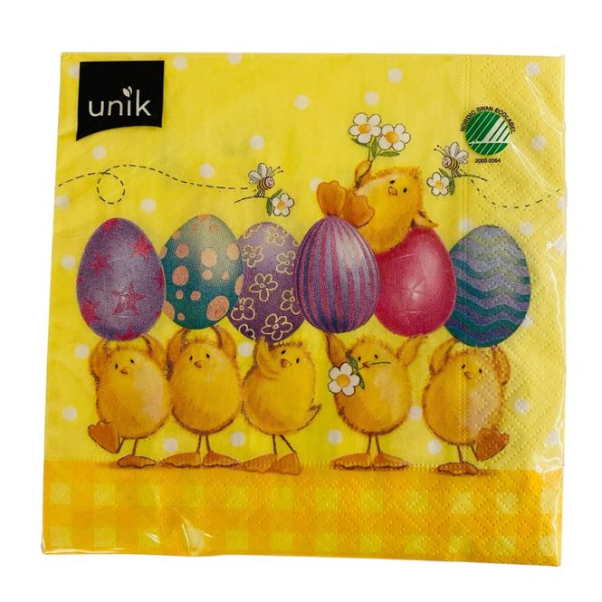 Hovedbilde Servietter 20 pk. Påskekyllinger og egg