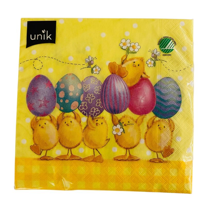 Servietter 20 pk. Påskekyllinger og egg