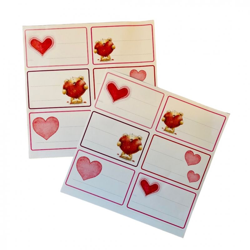 Navneetiketter Hjerte-stickers 12 stk