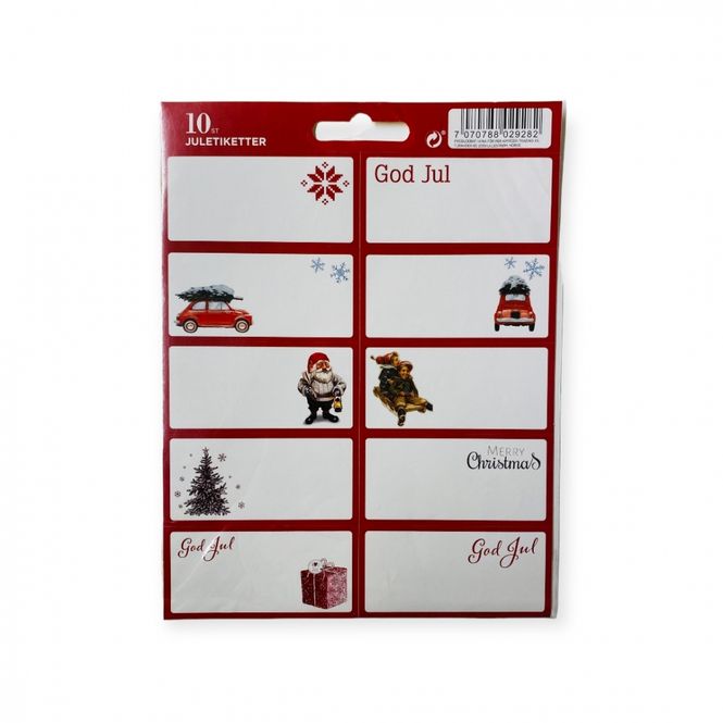 Hovedbilde Julemerkelapper selvklebende 10 pk