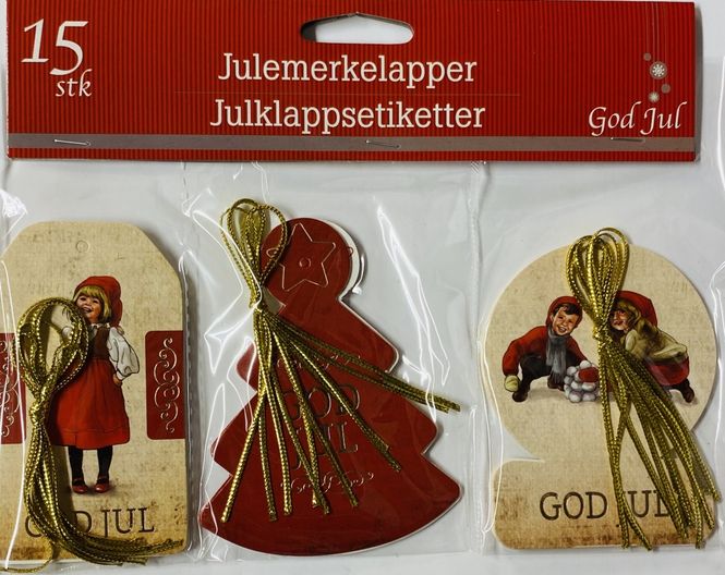 Hovedbilde julemerkelapper 15 pk.