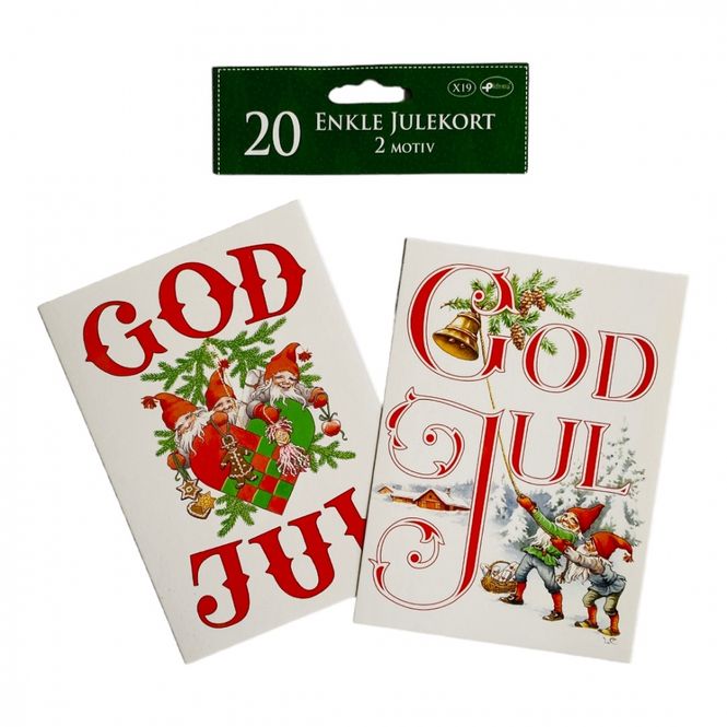 Hovedbilde Julekort enkle 20 pk. nisser