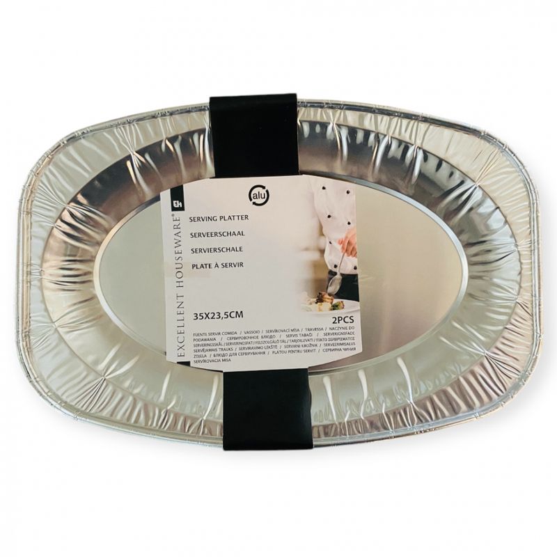 Serveringsfat 2 stk aluminium