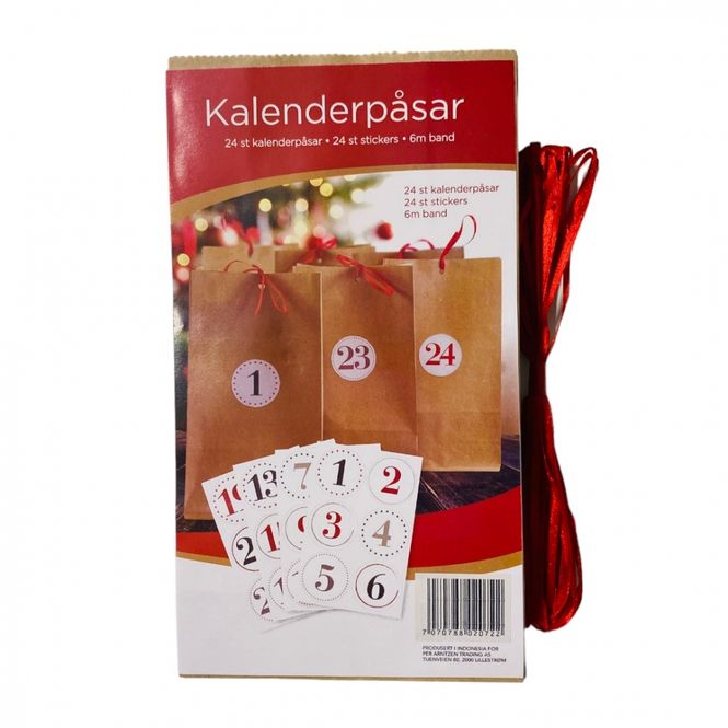 Hovedbilde Kalenderposer 24 pk. Røde