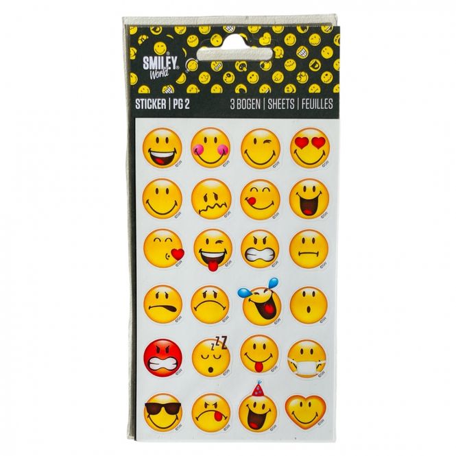 Hovedbilde Stickers 3 ark Smily-emojis