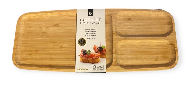 Serveringsfat bambus 39x16x1,8 cm
